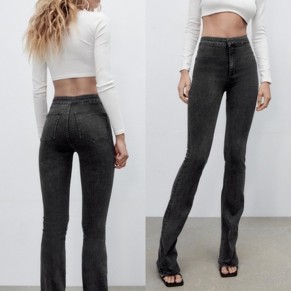 Zara Denim - 🌞Zara High Rise Fit & Flare Stretch Jeans  Full Length Size 4
